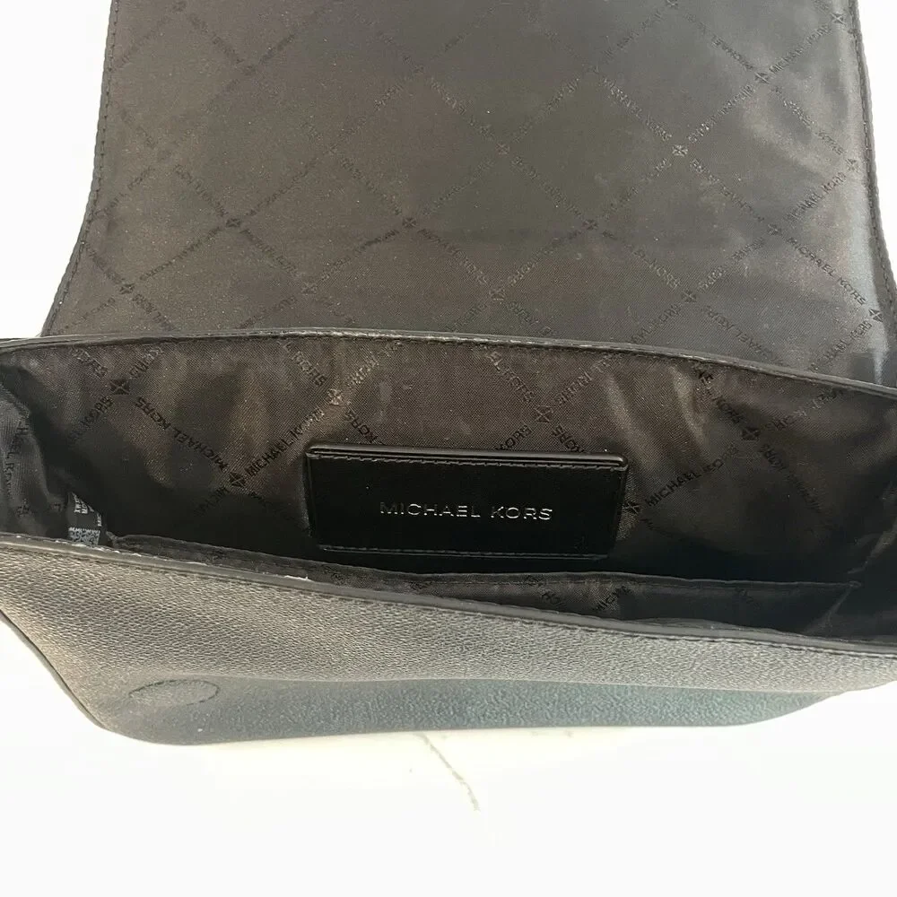 Michael Kors Block Signature Logo Crossbody Bag Black And White